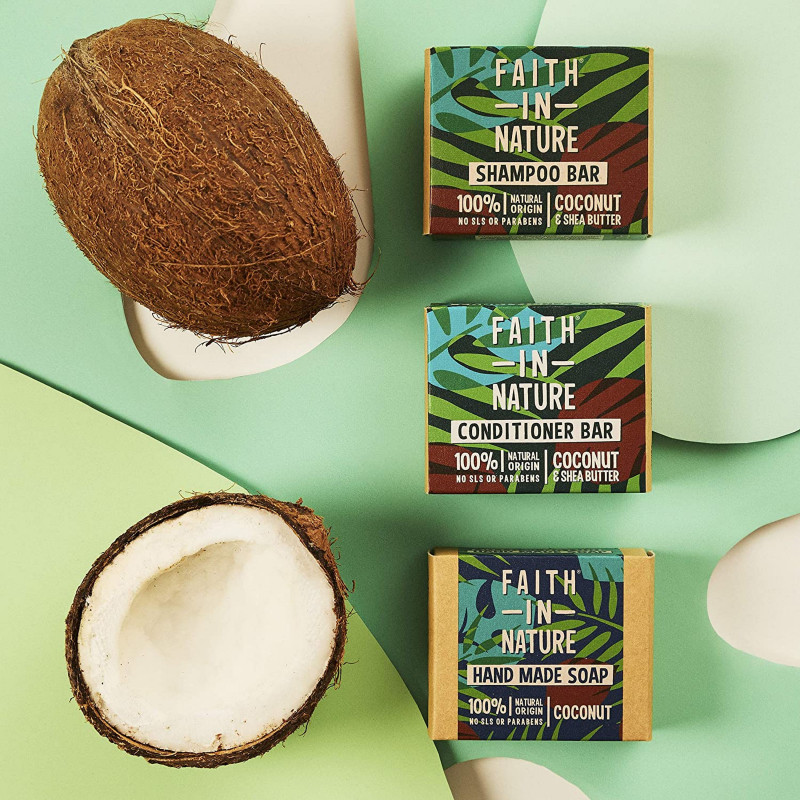 Faith in Nature Natural Coconut and Shea Butter Shampoo Bar (2), Currently priced at £3.86